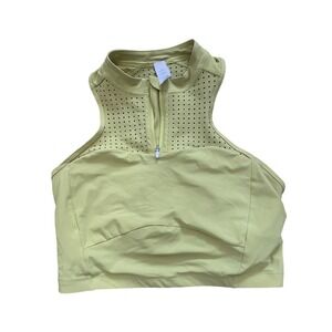 Lululemon NWT Ribbed High Neck Zip Cropped Tank Top Women's Size 8 Light Green